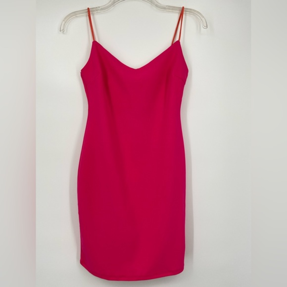 NWT, Windsor Mini Dress, Hot Pink with Orange Straps, Body con, Barbie, sz small